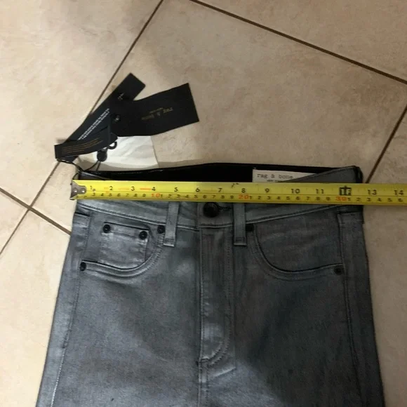 rag & bone high rise ankle skinny jeans in Gunmetal. Size 24. NWT - Picture 12 of 16